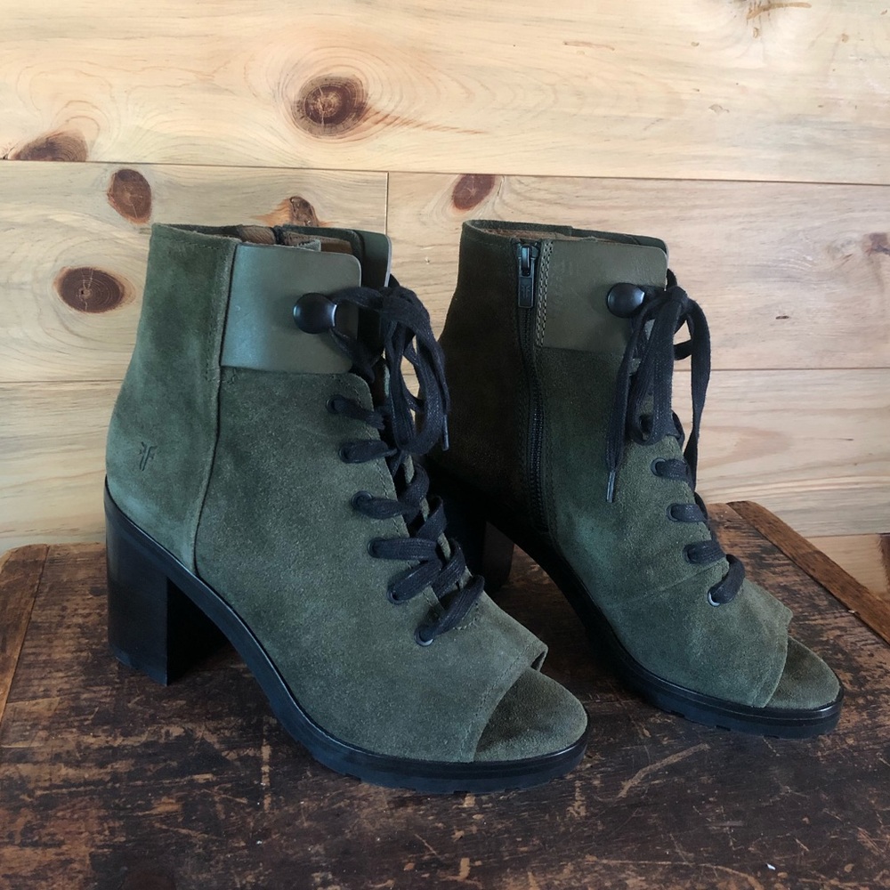 Green Frye Danica Lug Combat Peep toe Sandal